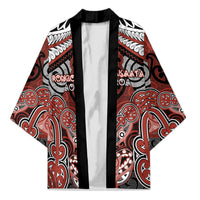 Aotearoa Iwi Rongowhakaata Personalised Kimono Maori Kowhaiwhai Pattern LT19 Unisex Red - Polynesian Pride