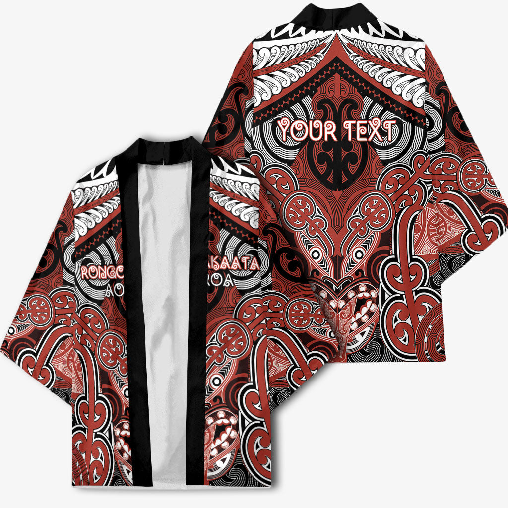 Aotearoa Iwi Rongowhakaata Personalised Kimono Maori Kowhaiwhai Pattern LT19 - Polynesian Pride