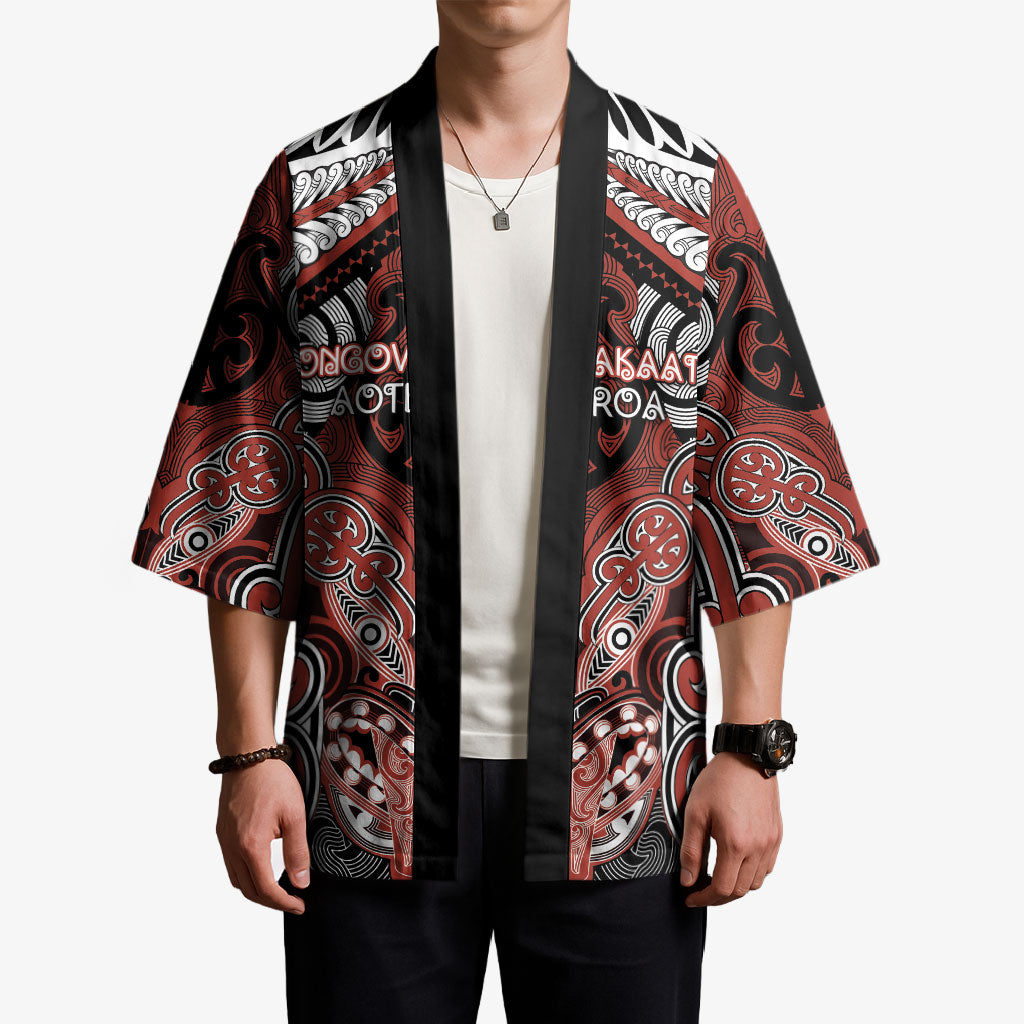 Aotearoa Iwi Rongowhakaata Personalised Kimono Maori Kowhaiwhai Pattern LT19 - Polynesian Pride