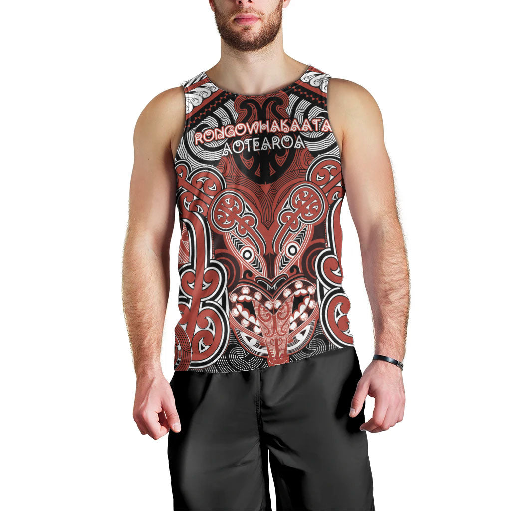 Aotearoa Iwi Rongowhakaata Personalised Men Tank Top Maori Kowhaiwhai Pattern LT19 - Polynesian Pride