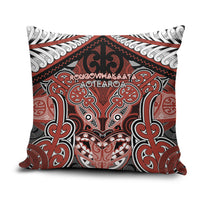 Aotearoa Iwi Rongowhakaata Pillow Cover Maori Kowhaiwhai Pattern LT19 Red - Polynesian Pride