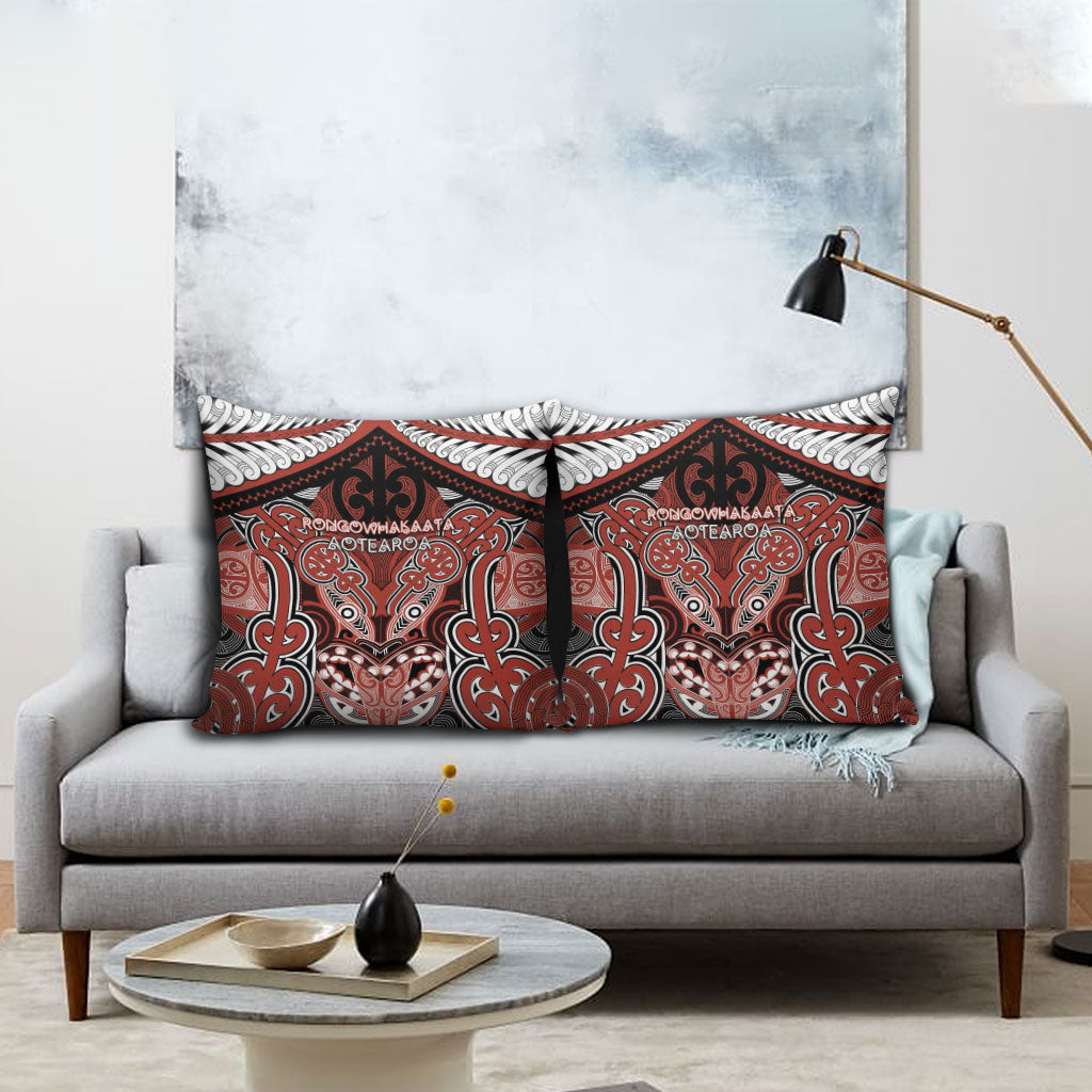 Aotearoa Iwi Rongowhakaata Pillow Cover Maori Kowhaiwhai Pattern LT19 - Polynesian Pride
