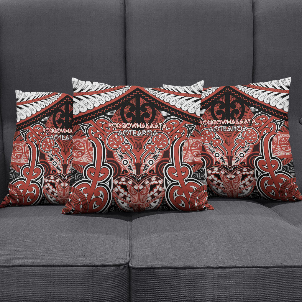 Aotearoa Iwi Rongowhakaata Pillow Cover Maori Kowhaiwhai Pattern LT19 - Polynesian Pride