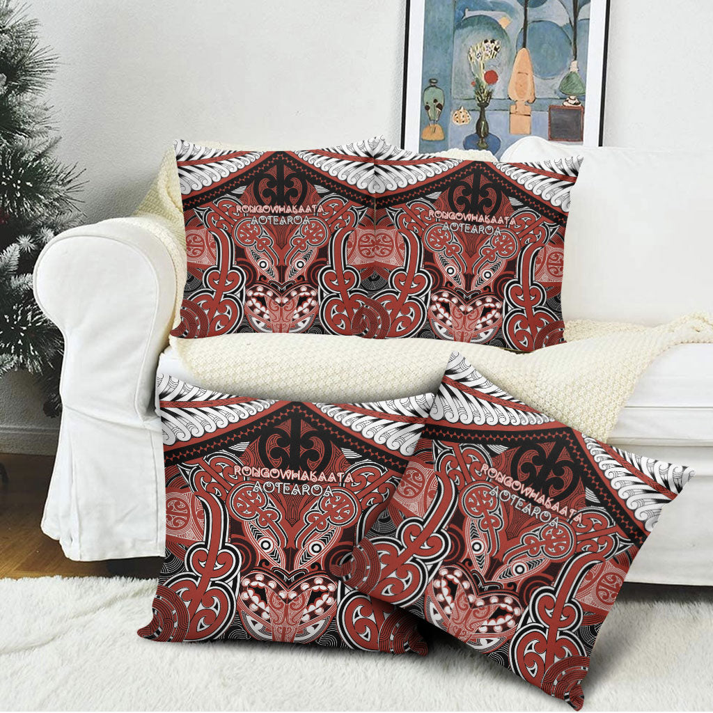 Aotearoa Iwi Rongowhakaata Pillow Cover Maori Kowhaiwhai Pattern LT19 - Polynesian Pride