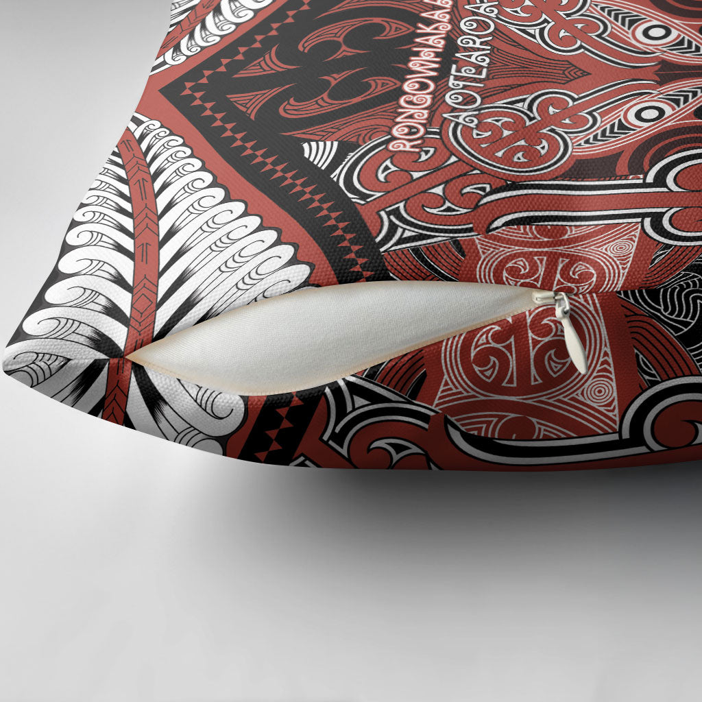 Aotearoa Iwi Rongowhakaata Pillow Cover Maori Kowhaiwhai Pattern LT19 - Polynesian Pride