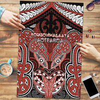 Aotearoa Iwi Rongowhakaata Puzzle Maori Kowhaiwhai Pattern LT19 Red - Polynesian Pride