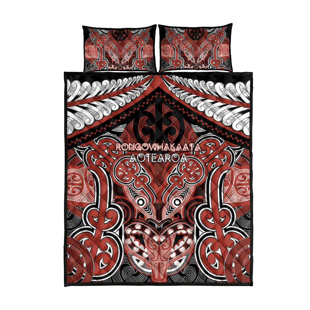 Aotearoa Iwi Rongowhakaata Quilt Bed Set Maori Kowhaiwhai Pattern LT19 - Polynesian Pride