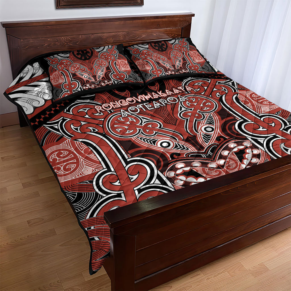 Aotearoa Iwi Rongowhakaata Quilt Bed Set Maori Kowhaiwhai Pattern LT19 - Polynesian Pride
