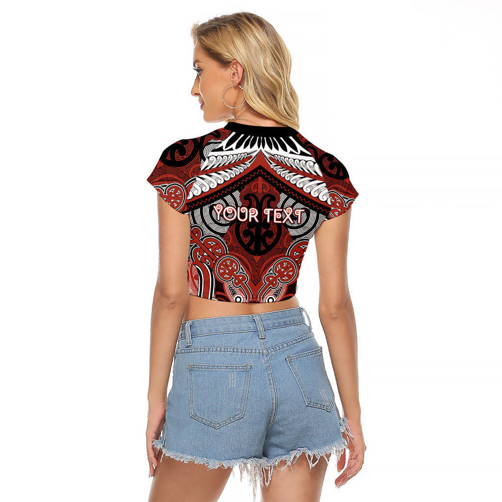 Aotearoa Iwi Rongowhakaata Personalised Raglan Cropped T Shirt Maori Kowhaiwhai Pattern LT19 - Polynesian Pride