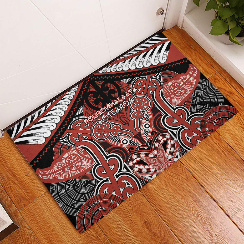 Aotearoa Iwi Rongowhakaata Rubber Doormat Maori Kowhaiwhai Pattern LT19 - Polynesian Pride