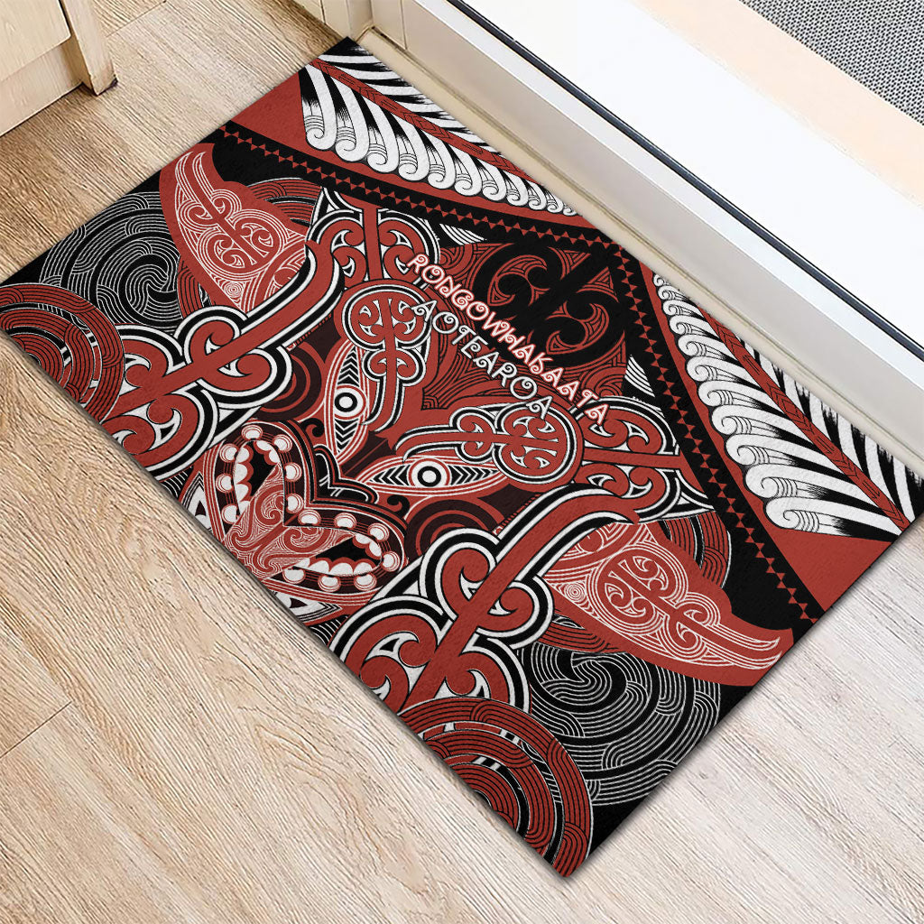Aotearoa Iwi Rongowhakaata Rubber Doormat Maori Kowhaiwhai Pattern LT19 - Polynesian Pride