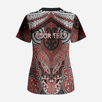 Aotearoa Iwi Rongowhakaata Personalised Scrub Top Maori Kowhaiwhai Pattern LT19 - Polynesian Pride