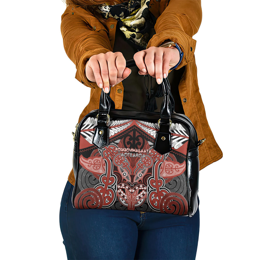 Aotearoa Iwi Rongowhakaata Shoulder Handbag Maori Kowhaiwhai Pattern LT19 One Size Red - Polynesian Pride