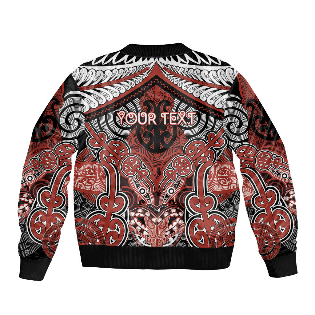 Aotearoa Iwi Rongowhakaata Personalised Sleeve Zip Bomber Jacket Maori Kowhaiwhai Pattern LT19 - Polynesian Pride