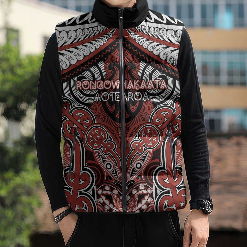 Aotearoa Iwi Rongowhakaata Personalised Sleeveless Puffer Jacket Maori Kowhaiwhai Pattern LT19 - Polynesian Pride