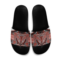 Aotearoa Iwi Rongowhakaata Slide Sandals Maori Kowhaiwhai Pattern LT19 Red - Polynesian Pride