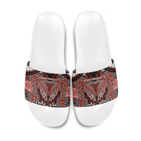 Aotearoa Iwi Rongowhakaata Slide Sandals Maori Kowhaiwhai Pattern LT19 Red - Polynesian Pride