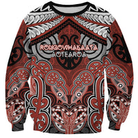 Aotearoa Iwi Rongowhakaata Personalised Sweatshirt Maori Kowhaiwhai Pattern LT19 Unisex Red - Polynesian Pride