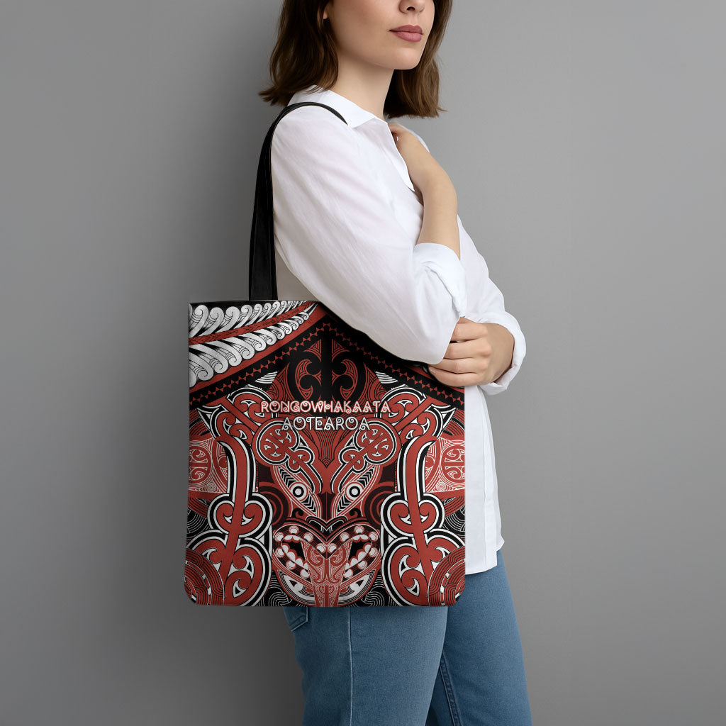 Aotearoa Iwi Rongowhakaata Tote Bag Maori Kowhaiwhai Pattern LT19 - Polynesian Pride