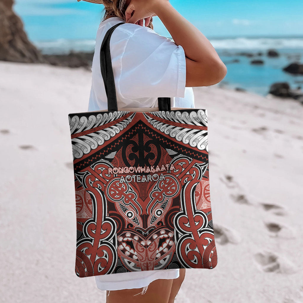 Aotearoa Iwi Rongowhakaata Tote Bag Maori Kowhaiwhai Pattern LT19 - Polynesian Pride