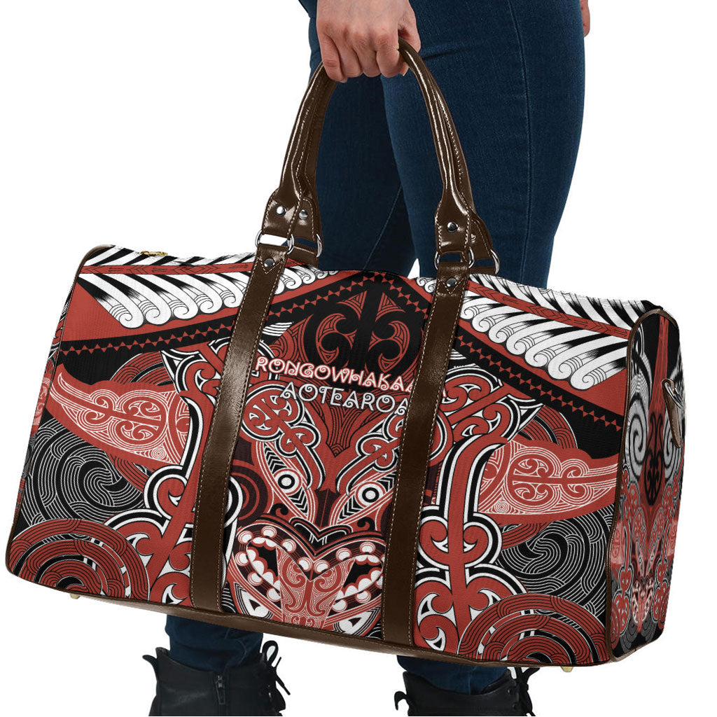 Aotearoa Iwi Rongowhakaata Travel Bag Maori Kowhaiwhai Pattern LT19 - Polynesian Pride