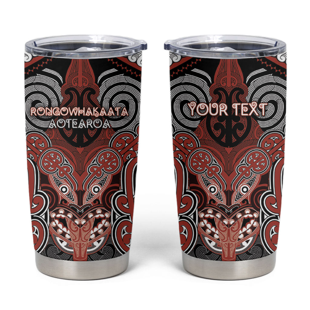 Aotearoa Iwi Rongowhakaata Personalised Tumbler Cup Maori Kowhaiwhai Pattern LT19 Red - Polynesian Pride