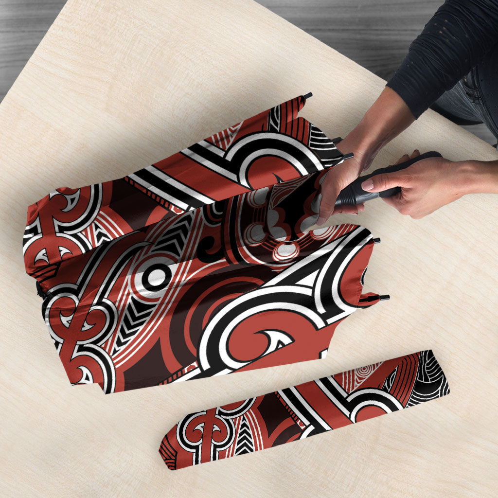 Aotearoa Iwi Rongowhakaata Umbrella Maori Kowhaiwhai Pattern LT19 - Polynesian Pride