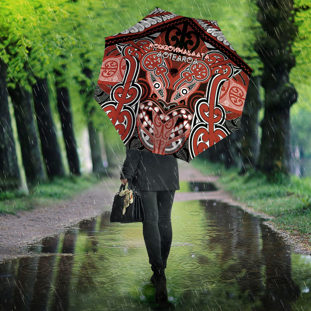 Aotearoa Iwi Rongowhakaata Umbrella Maori Kowhaiwhai Pattern LT19 - Polynesian Pride