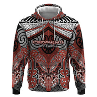 Aotearoa Iwi Rongowhakaata Personalised Zip Hoodie Maori Kowhaiwhai Pattern LT19 Pullover Hoodie Red - Polynesian Pride