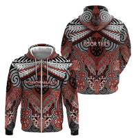 Aotearoa Iwi Rongowhakaata Personalised Zip Hoodie Maori Kowhaiwhai Pattern LT19 - Polynesian Pride