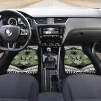 Aotearoa Iwi Ngati Raukawa Personalised Car Mats Maori Kowhaiwhai Pattern LT19 Set 2pcs - Front Green - Polynesian Pride