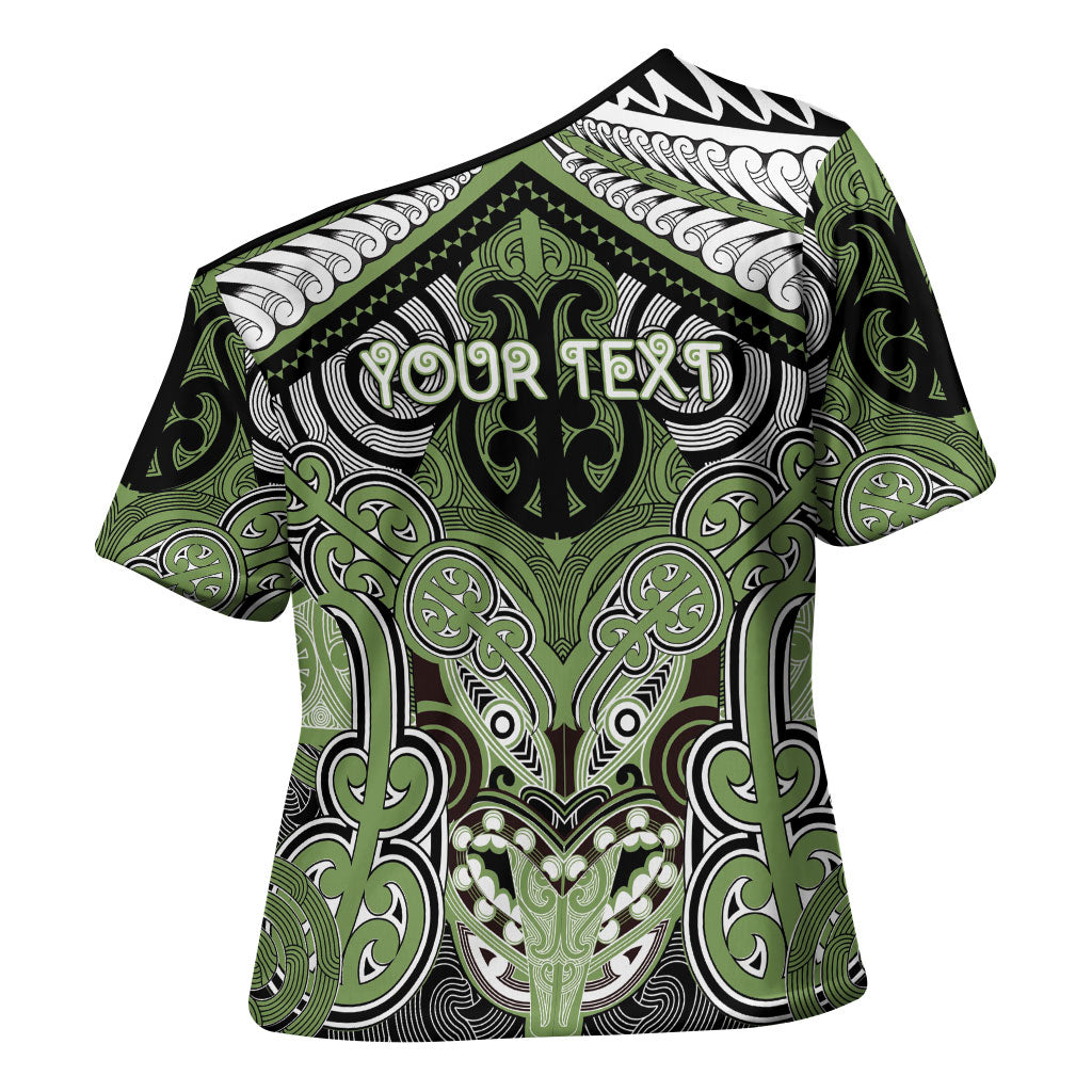 Aotearoa Iwi Ngati Raukawa Personalised Cross Shoulder Shirt Maori Kowhaiwhai Pattern LT19 - Polynesian Pride