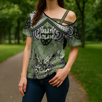 Aotearoa Iwi Ngati Raukawa Personalised Cross Shoulder Shirt Maori Kowhaiwhai Pattern LT19 - Polynesian Pride