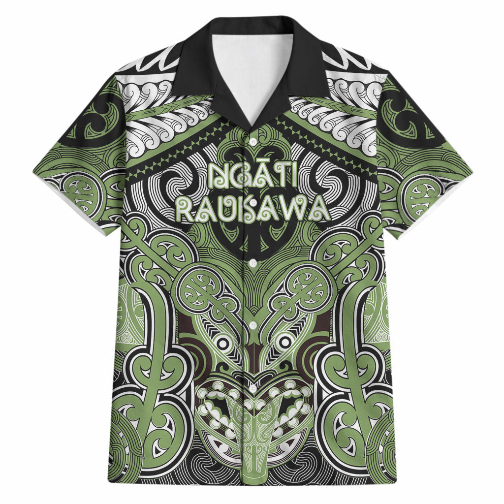 Aotearoa Iwi Ngati Raukawa Personalised Hawaiian Shirt Maori Kowhaiwhai Pattern LT19 Green - Polynesian Pride