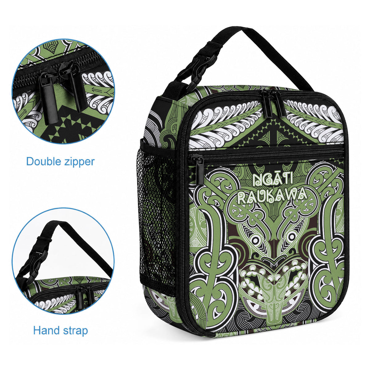 Aotearoa Iwi Ngati Raukawa Lunch Bag Maori Kowhaiwhai Pattern LT19 - Polynesian Pride