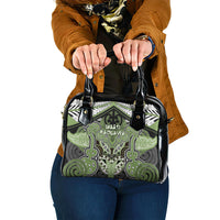 Aotearoa Iwi Ngati Raukawa Shoulder Handbag Maori Kowhaiwhai Pattern LT19 One Size Green - Polynesian Pride