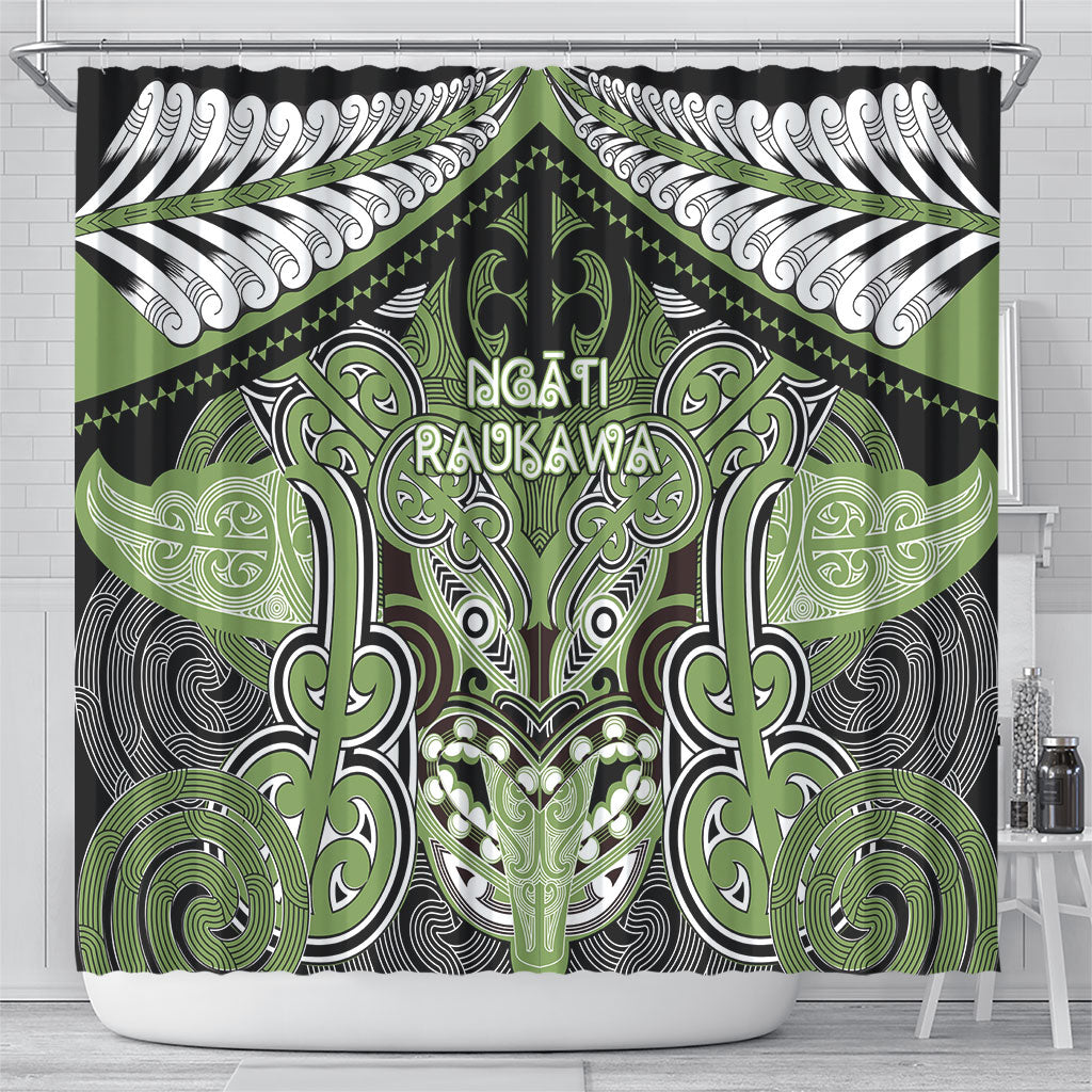 Aotearoa Iwi Ngati Raukawa Shower Curtain Maori Kowhaiwhai Pattern LT19 - Polynesian Pride
