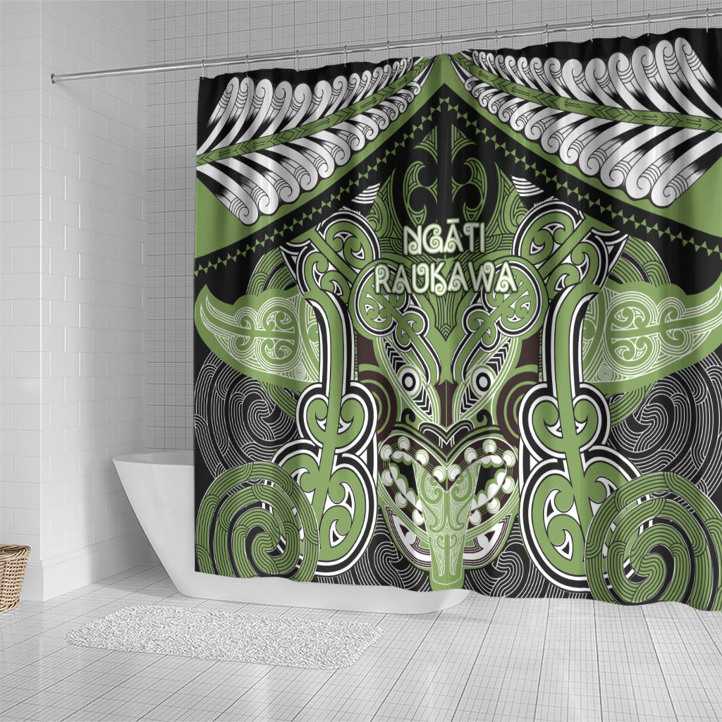Aotearoa Iwi Ngati Raukawa Shower Curtain Maori Kowhaiwhai Pattern LT19 - Polynesian Pride
