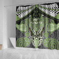 Aotearoa Iwi Ngati Raukawa Shower Curtain Maori Kowhaiwhai Pattern LT19 - Polynesian Pride