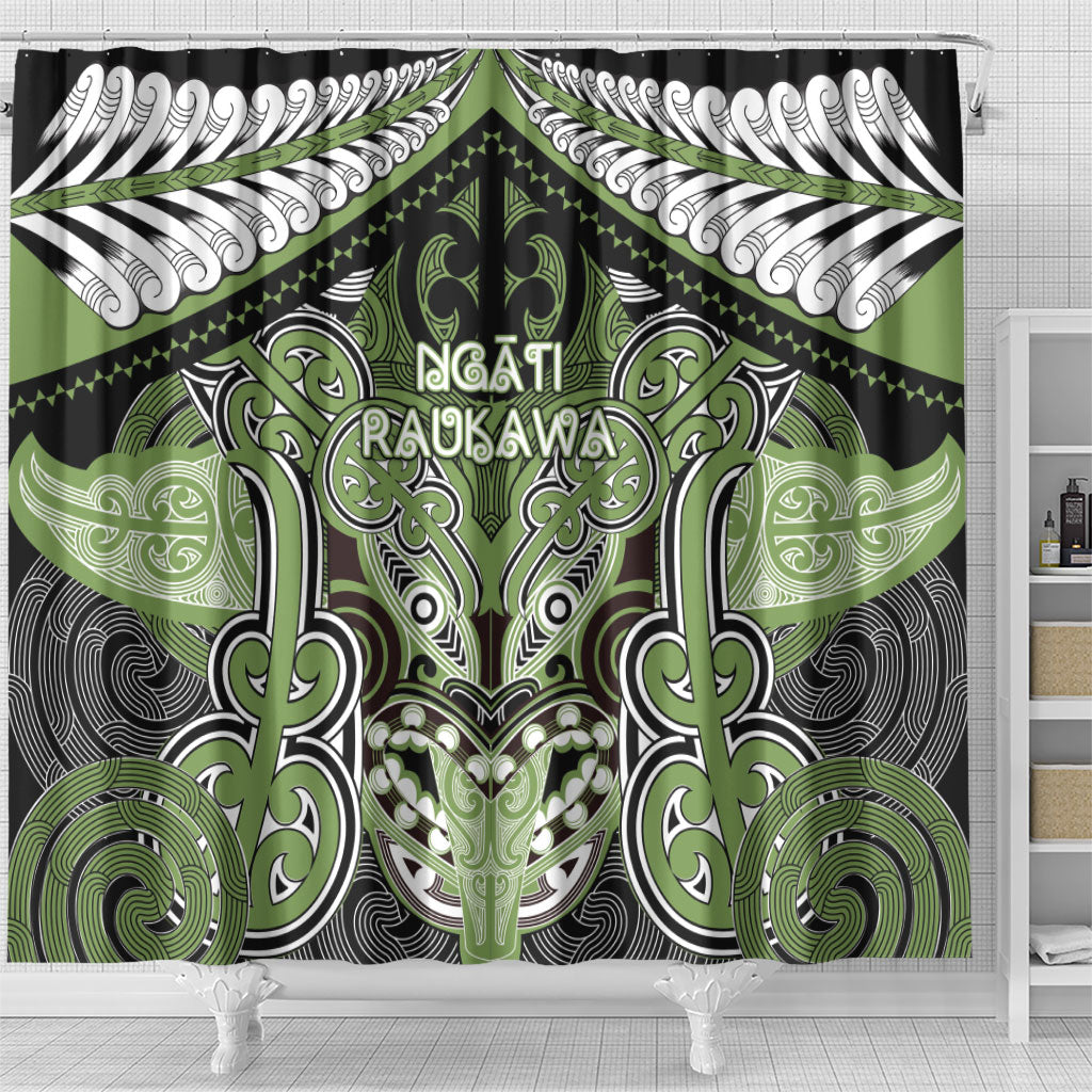 Aotearoa Iwi Ngati Raukawa Shower Curtain Maori Kowhaiwhai Pattern LT19 - Polynesian Pride