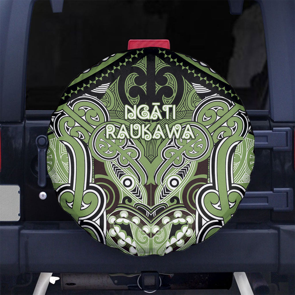 Aotearoa Iwi Ngati Raukawa Spare Tire Cover Maori Kowhaiwhai Pattern LT19 No hole Green - Polynesian Pride