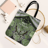 Aotearoa Iwi Ngati Raukawa Tote Bag Maori Kowhaiwhai Pattern LT19 Black Strap One Size Green - Polynesian Pride