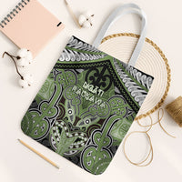 Aotearoa Iwi Ngati Raukawa Tote Bag Maori Kowhaiwhai Pattern LT19 White Strap One Size Green - Polynesian Pride