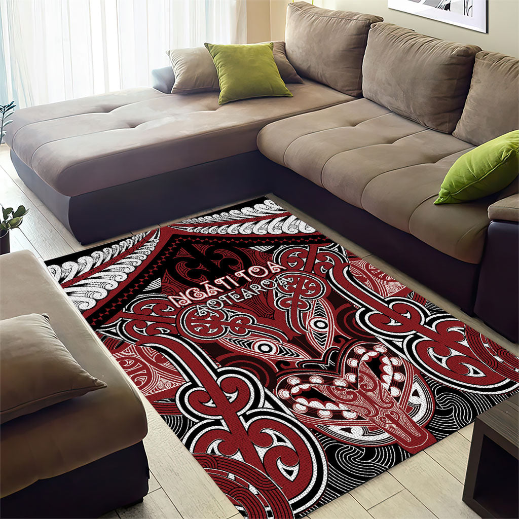 Aotearoa Iwi Ngati Toa Area Rug Maori Kowhaiwhai Pattern LT19 - Polynesian Pride