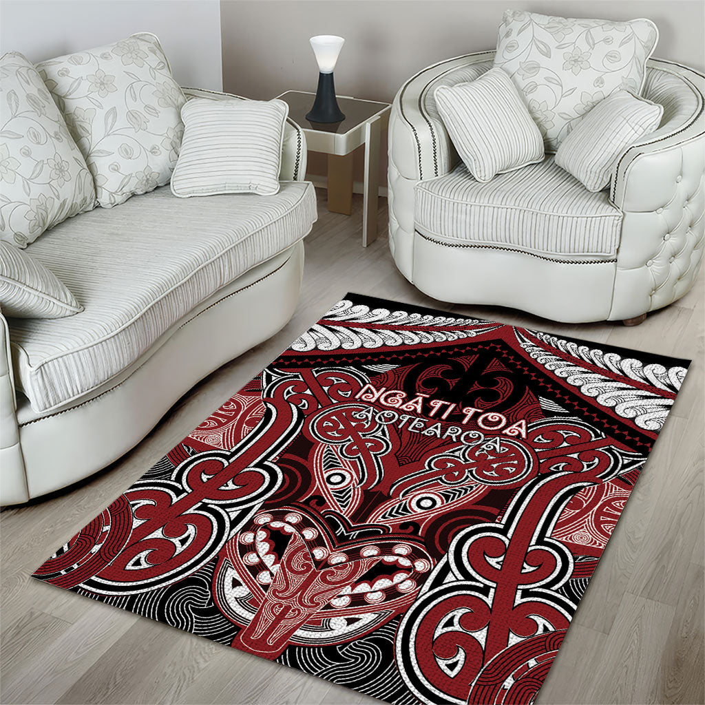 Aotearoa Iwi Ngati Toa Area Rug Maori Kowhaiwhai Pattern LT19 - Polynesian Pride