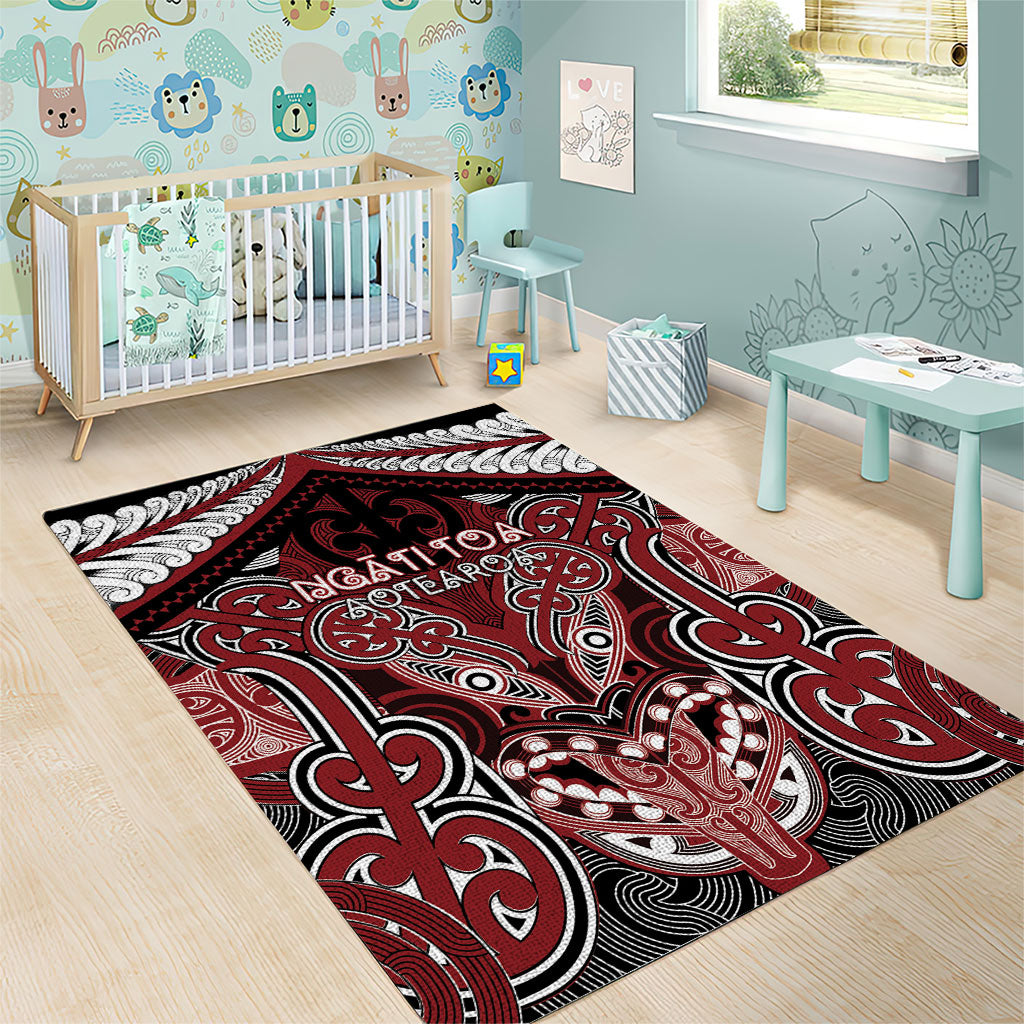 Aotearoa Iwi Ngati Toa Area Rug Maori Kowhaiwhai Pattern LT19 - Polynesian Pride