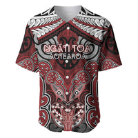 Aotearoa Iwi Ngati Toa Personalised Baseball Jersey Maori Kowhaiwhai Pattern LT19 Red - Polynesian Pride