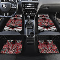 Aotearoa Iwi Ngati Toa Personalised Car Mats Maori Kowhaiwhai Pattern LT19 Set 4pcs Red - Polynesian Pride