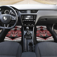 Aotearoa Iwi Ngati Toa Personalised Car Mats Maori Kowhaiwhai Pattern LT19 Set 2pcs - Front Red - Polynesian Pride