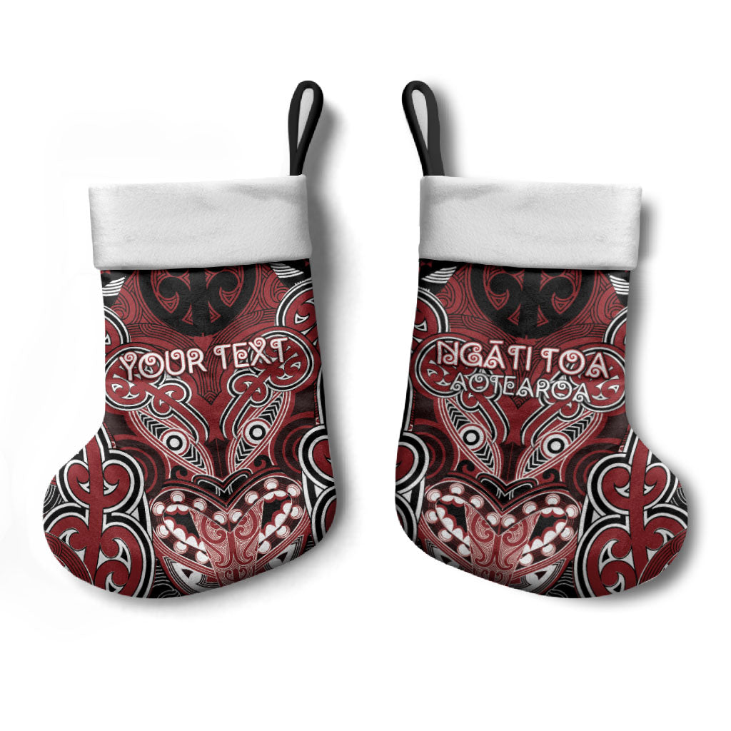 Aotearoa Iwi Ngati Toa Personalised Christmas Stocking Maori Kowhaiwhai Pattern LT19 - Polynesian Pride